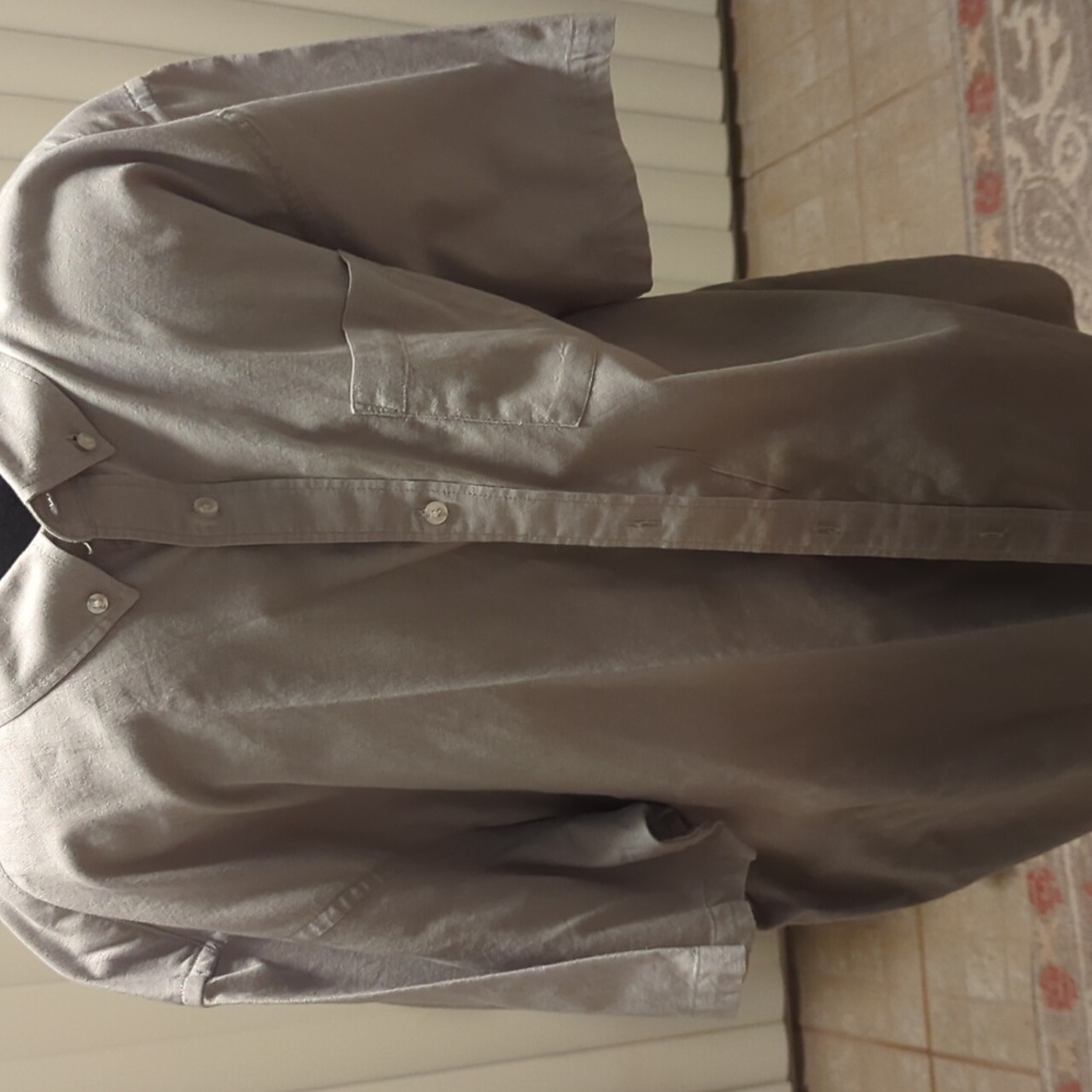 A grey  ombre button down men's shirt